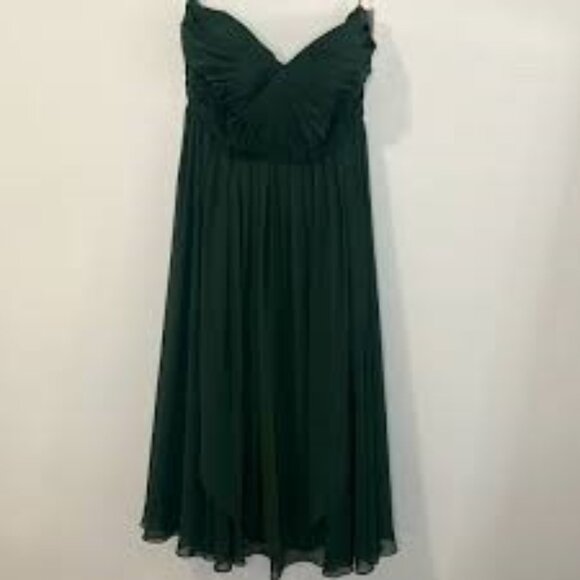JENNY Yoo collection Emmie Forest Green chiffon convertible dress size 10 - Picture 3 of 6